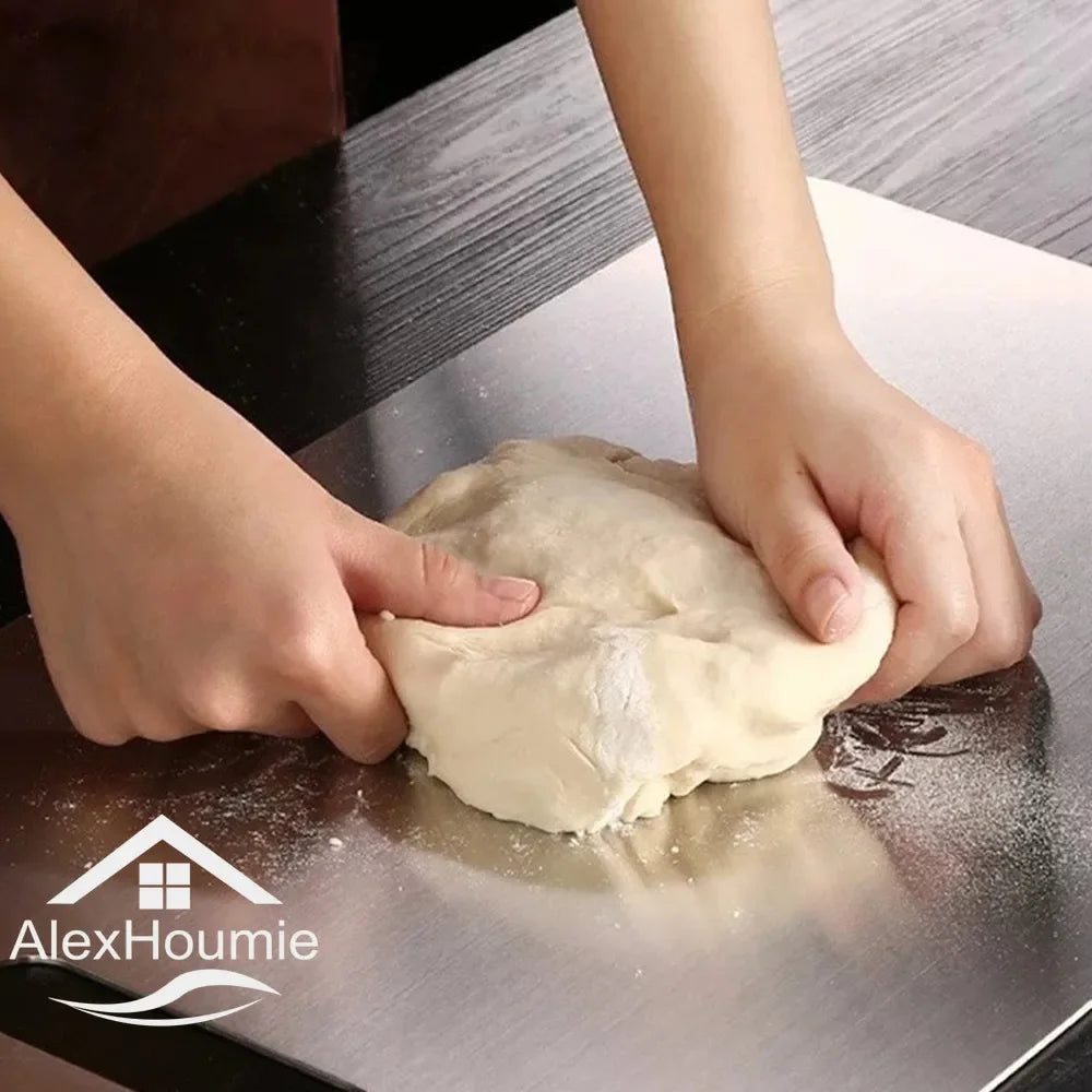 Stainless Steel Chopping Board: Ideal for Dough, Fruits, and Meats