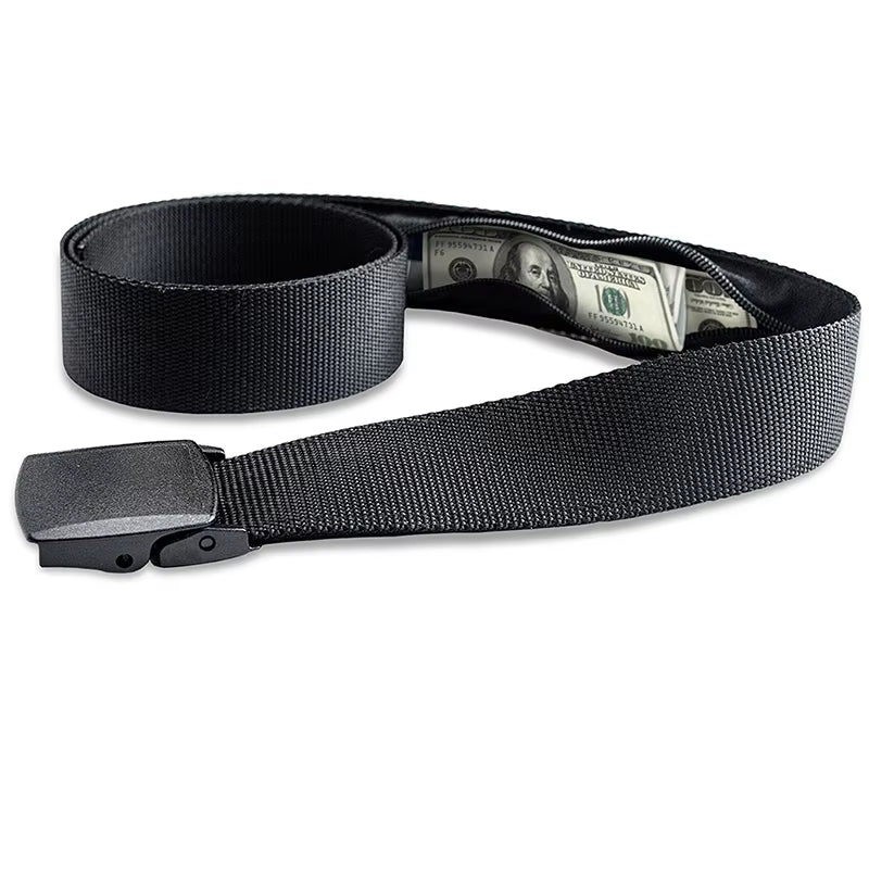 Nylon Webbing Waist Belt: Anti-Theft Hidden Money Bag & Invisible Wallet