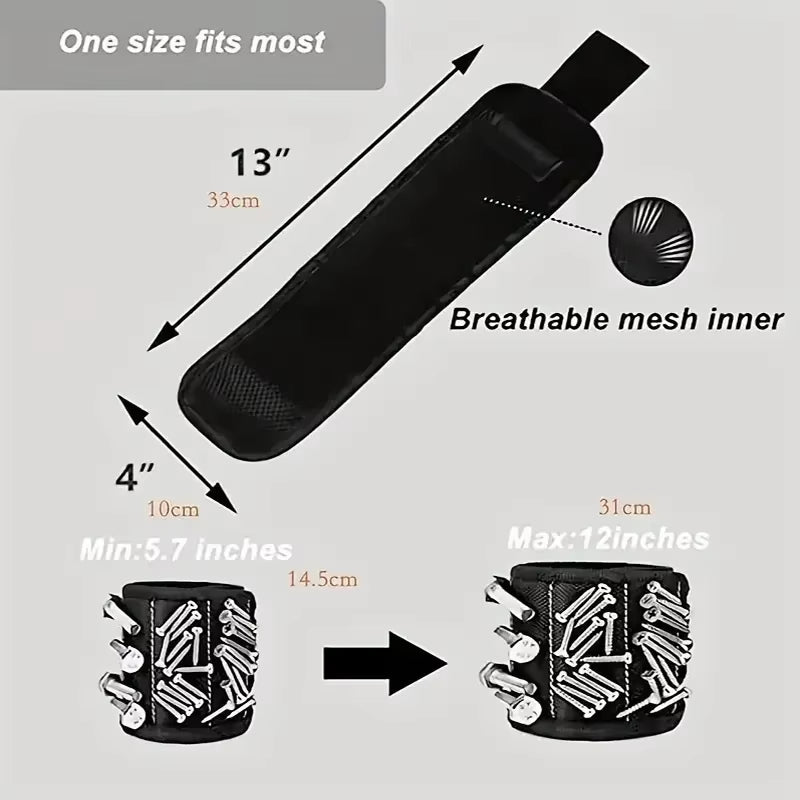 Magnetic Strap Wristband: Secure Tools with Strong Suction & Versatility