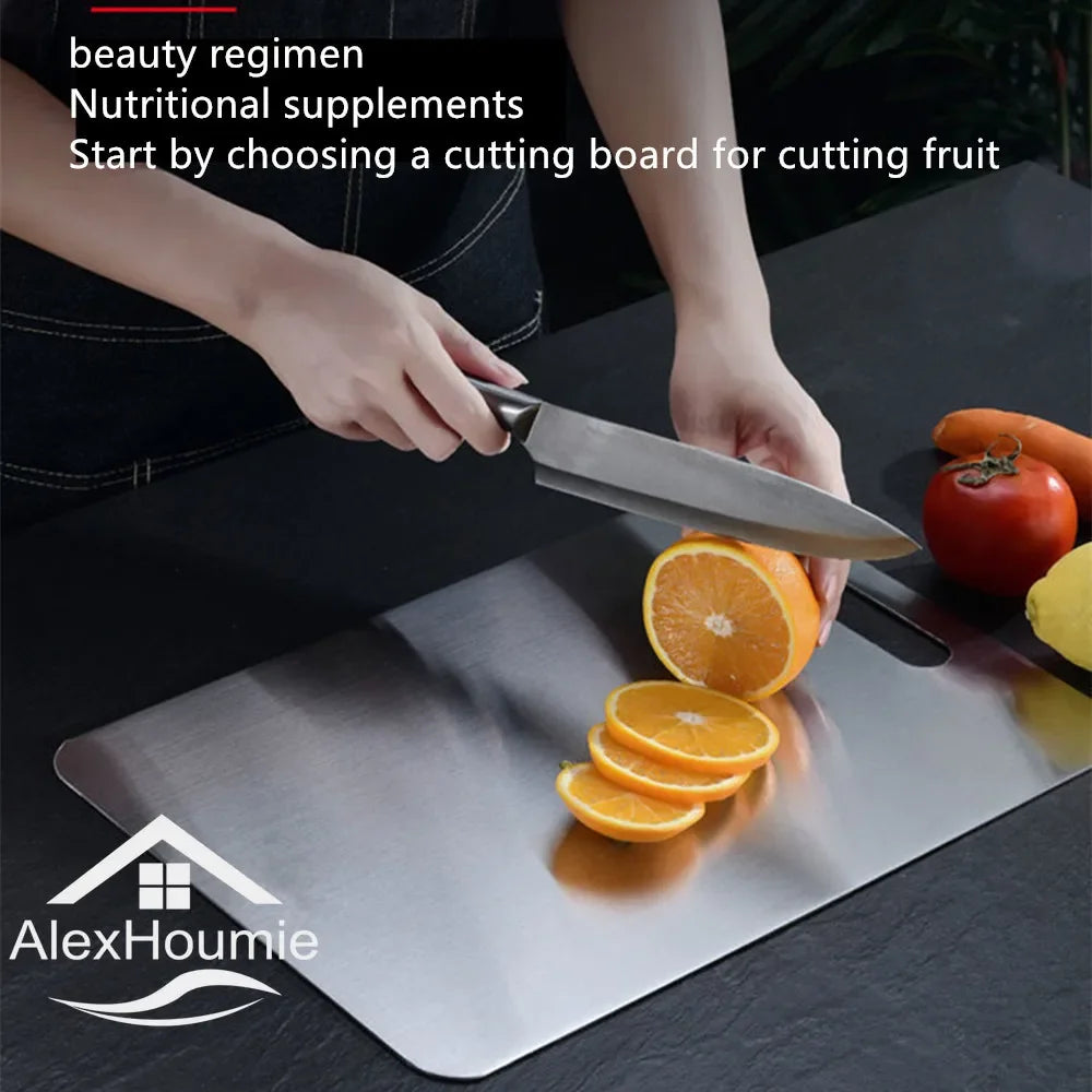 Stainless Steel Chopping Board: Ideal for Dough, Fruits, and Meats